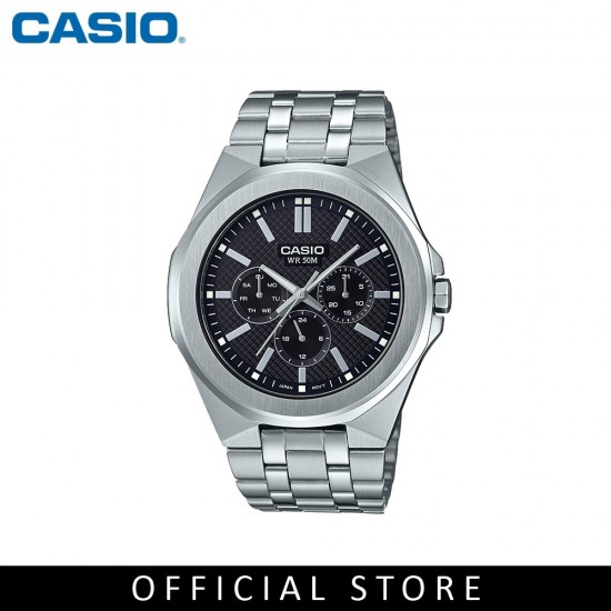 Casio General MTP-SW330D-1A Silver Stainless  Steel Band Men Watch 