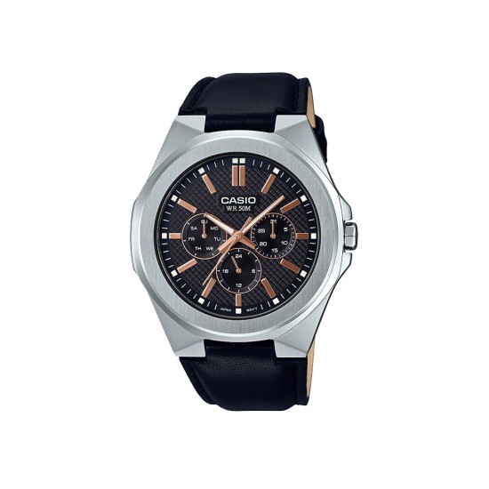 Casio General MTP-SW330L-1A Black Leather Band Men Watch