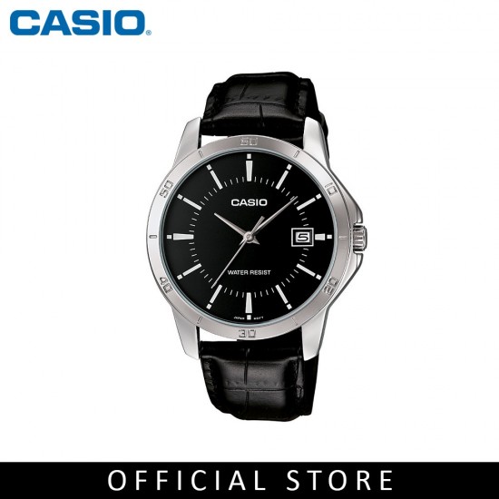 Casio General MTP-V004L-1A Black Leather Band Men Watch