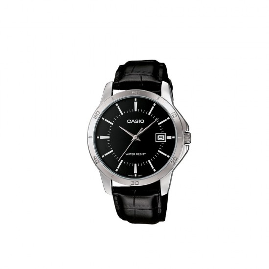 Casio General MTP-V004L-1A Black Leather Band Men Watch