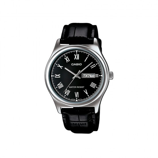Casio General MTP-V006L-1B Black Leather Band Men Watch