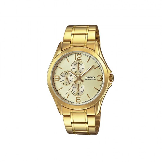 Casio General MTP-V301G-9A Gold Stainless Steel Band Men Watch