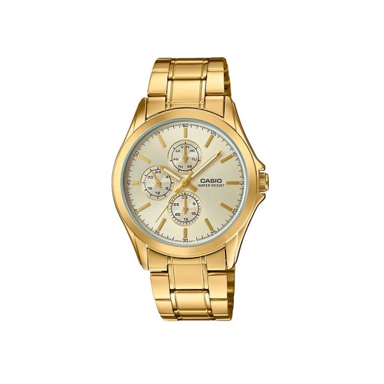 Casio General MTP-V302G-9A Gold Stainless Steel Band Men Watch