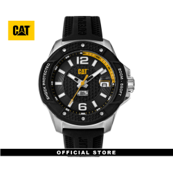CAT SHOCKMASTER EVO BLACK SILVER SJ-141-21-131 SILICON STRAP MEN WATCH