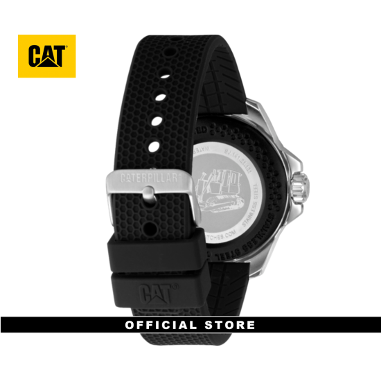 CAT SHOCKMASTER EVO BLACK SILVER SJ-141-21-131 SILICON STRAP MEN WATCH