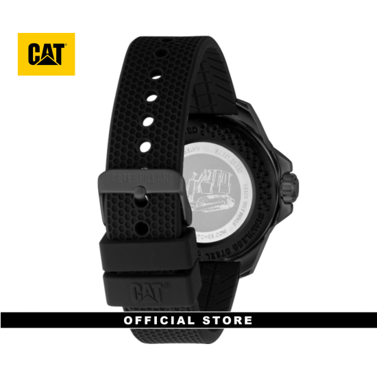 CAT SHOCKMASTER EVO BLACK SILVER SJ-161-21-137 SILICON STRAP MEN WATCH