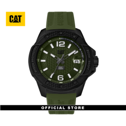 CAT SHOCKMASTER EVO MILITARY GREEN SJ-161-23-331 SILICON STRAP MEN WATCH
