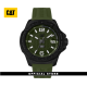 CAT SHOCKMASTER EVO MILITARY GREEN SJ-161-23-331 SILICON STRAP MEN WATCH