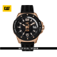 CAT SHOCKMASTER EVO BLACK ROSE GOLD SJ-191-21-139 SILICON STRAP MEN WATCH
