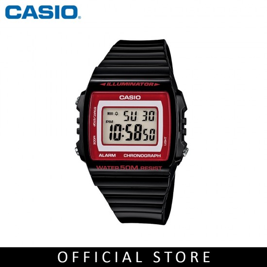 Casio General W-215H-1A2 Black Resin Band Unisex Youth Watch