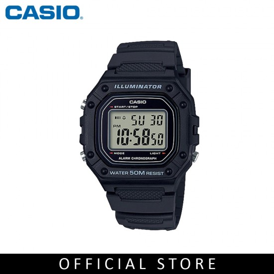 Casio General W-218H-1A Black Resin Band Men Youth Watch